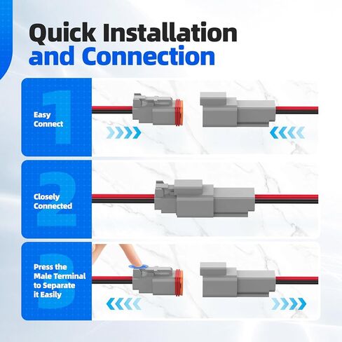 2 Pin Deutsch Connector, Hoodutric 16AWG Gray Male Female Wiring Harness DT Pigtail 2 Wire Waterproof Electrical Connectors with Heat Shrink Tubing Electrical Tape for Car Truck Motorcycle Boat- 6 Kit in Saudi Arabia