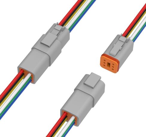 2 Pin Deutsch Connector, Hoodutric 16AWG Gray Male Female Wiring Harness DT Pigtail 2 Wire Waterproof Electrical Connectors with Heat Shrink Tubing Electrical Tape for Car Truck Motorcycle Boat- 6 Kit in Saudi Arabia