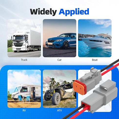 2 Pin Deutsch Connector, Hoodutric 16AWG Gray Male Female Wiring Harness DT Pigtail 2 Wire Waterproof Electrical Connectors with Heat Shrink Tubing Electrical Tape for Car Truck Motorcycle Boat- 6 Kit in Saudi Arabia