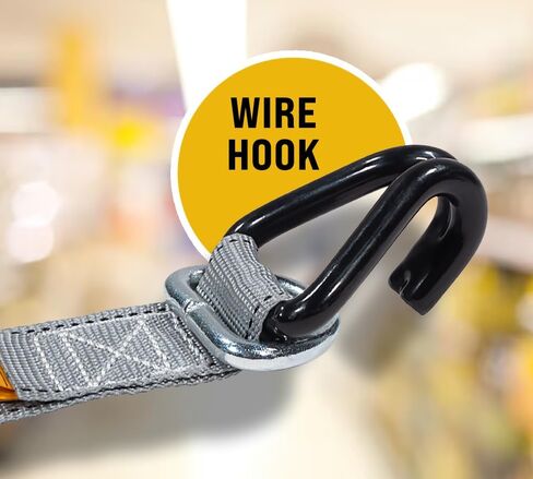 Mytee Products 4 Pack 1-1/2" x 8’ Mountable Rack-Ratchet Straps with Double J-Hook - 1,500 lbs Breaking Strength - Ladder Rack Ratchet Tie Down Straps in Saudi Arabia