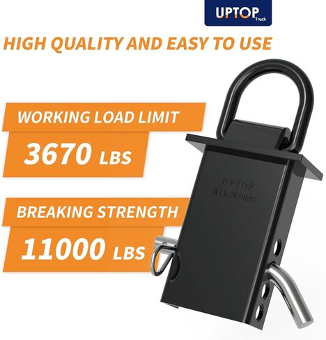 UPTOP للخدمة الشاقة على جيب المقطورة على شكل حرف D - حمل عمل 3670 رطل، قوة كسر 11000 رطل، ارتفاع قابل للتعديل مع دبوس ربط 1/2 بوصة - مناسب عالمي للشاحنات والمقطورات (عبوتان) in Kuwait