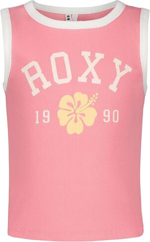 قميص بدون أكمام بدون أكمام للفتيات من روكسي، قميص صيفي قطني كاجوال برقبة واسعة in Kuwait