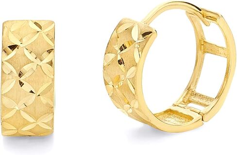 14k REAL Yellow Gold 5mm huggie Hoop Earrings (12 x 12mm) in Saudi Arabia