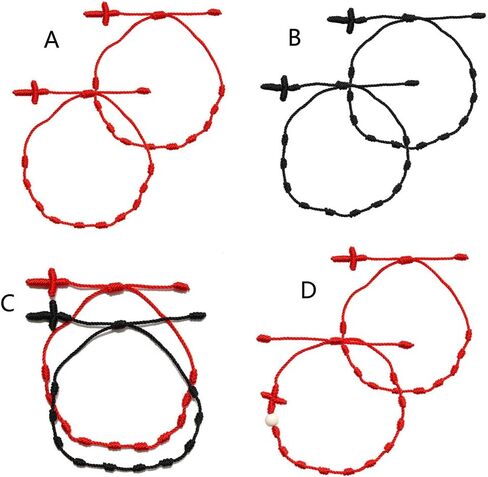 2 Pcs/Set Kabbalah String Bracelet for Good Luck for 7 Knots Braided Bracelet Jewelry for Wome C# Cotton Thread C# in Saudi Arabia