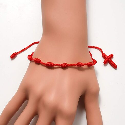 2 Pcs/Set Kabbalah String Bracelet for Good Luck for 7 Knots Braided Bracelet Jewelry for Wome C# Cotton Thread C# in Saudi Arabia