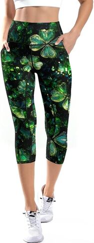 KevaMolly High Waist Leggings for Women Tummy Control Print Yoga Pants with Pockets 4 Way Stretch Workout Yoga Leggings in Saudi Arabia