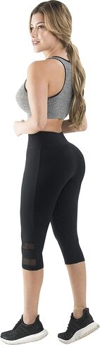 Butt Lifter Capri Sports Leggings with Internal High Waist Fajas Powernet Supplex Levanta Cola Colombianos 404BB in Saudi Arabia