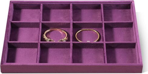 Newly Velvet Jewelry Storage Tray (P086-P088) (Purple, 24 Grid Pendant Tray) in Kuwait
