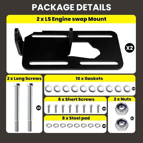 حوامل محرك LS Swap متوافقة مع هيكل مربع 1973-1998 / OBS Chevy GMC Truck SUV 2WD 4WD C10 C/K Series 1500 دعامة محرك تحويل قابلة للتعديل in Kuwait