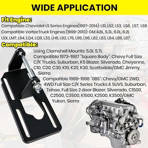 حوامل محرك LS Swap متوافقة مع هيكل مربع 1973-1998 / OBS Chevy GMC Truck SUV 2WD 4WD C10 C/K Series 1500 دعامة محرك تحويل قابلة للتعديل in Kuwait