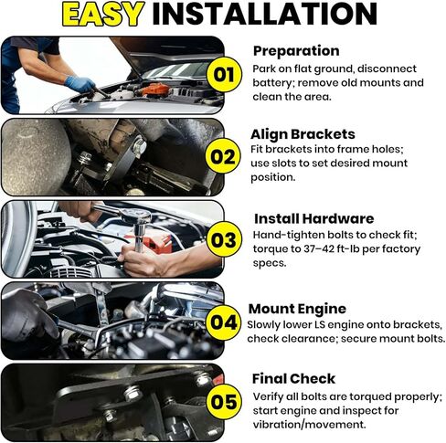 حوامل محرك LS Swap متوافقة مع هيكل مربع 1973-1998 / OBS Chevy GMC Truck SUV 2WD 4WD C10 C/K Series 1500 دعامة محرك تحويل قابلة للتعديل in Kuwait