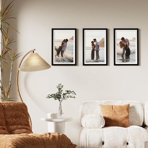 إطار ملصق Vitanly مقاس 12x18 للجدار، زجاج شبكي، يعرض صورة مقاس 11x17 مع حصيرة أو 12x18 بدون حصيرة، مادة إطار PVC، تعليق أفقي أو رأسي، عبوة واحدة، أسود in Kuwait