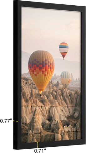 إطار ملصق Vitanly مقاس 12x18 للجدار، زجاج شبكي، يعرض صورة مقاس 11x17 مع حصيرة أو 12x18 بدون حصيرة، مادة إطار PVC، تعليق أفقي أو رأسي، عبوة واحدة، أسود in Kuwait