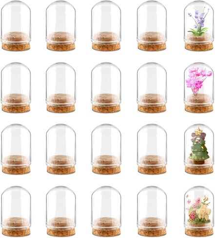 20 Pack 15ml Glass Jars Bottles Cover Decoration Bottles Clear Mini Glass Decorative Jars with Cork Stopper Base for Christmas New Year Party Favors Arts Craft Small Projects in Saudi Arabia