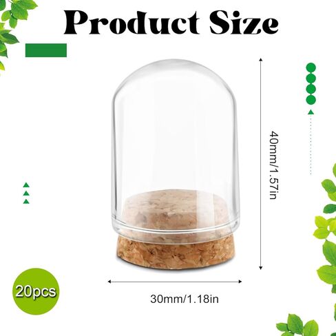 20 Pack 15ml Glass Jars Bottles Cover Decoration Bottles Clear Mini Glass Decorative Jars with Cork Stopper Base for Christmas New Year Party Favors Arts Craft Small Projects in Saudi Arabia