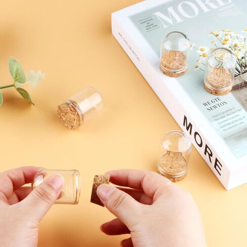 20 Pack 15ml Glass Jars Bottles Cover Decoration Bottles Clear Mini Glass Decorative Jars with Cork Stopper Base for Christmas New Year Party Favors Arts Craft Small Projects in Saudi Arabia