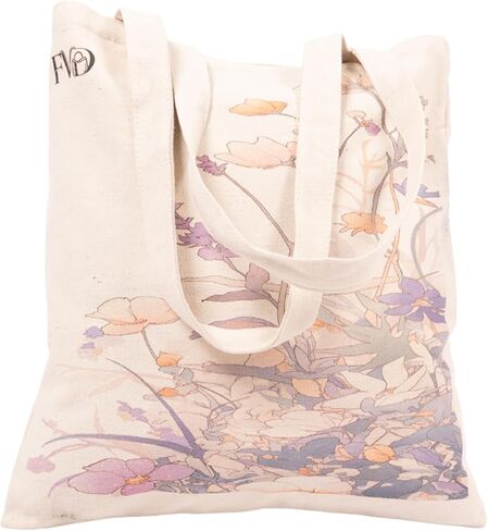 Reusable Canvas Tote Bag for Women & Girls – Double-Sided Graphic Print Aesthetic Handbag, Crossbody Bag Shoulder Tote Book Bag Cell Phone Purse, Plastic Coated Square Tote Bag in Saudi Arabia