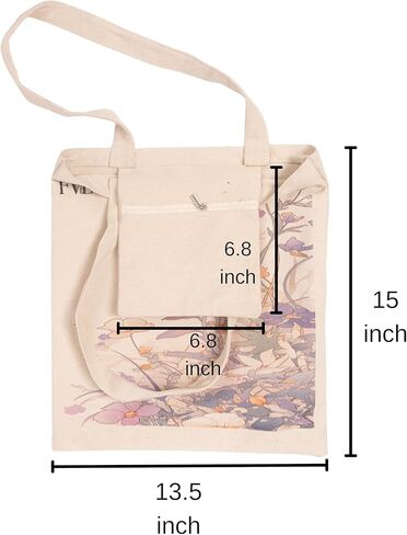 Reusable Canvas Tote Bag for Women & Girls – Double-Sided Graphic Print Aesthetic Handbag, Crossbody Bag Shoulder Tote Book Bag Cell Phone Purse, Plastic Coated Square Tote Bag in Saudi Arabia