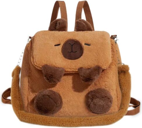 Capybara Cute Plush Bag,Cartoon Phone Travel Gift Casual Bag,Fluffy Handbag Double Use Single Shoulder Backpack in Saudi Arabia