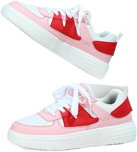 Breathable Mesh Stylish Casual Shock Absorbing Sneakers Round Toe Lace Up Low Top Thick Sole Comfort Sports Shoes for City Travel School Party Versatile Wear in Saudi Arabia