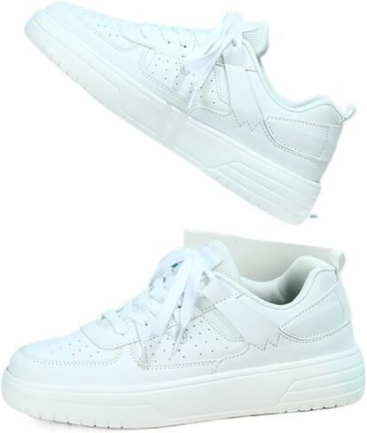 Breathable Mesh Stylish Casual Shock Absorbing Sneakers Round Toe Lace Up Low Top Thick Sole Comfort Sports Shoes for City Travel School Party Versatile Wear in Saudi Arabia