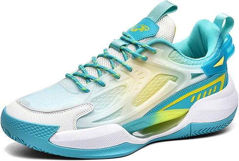 Men's Mesh Breathable Round Toe Lace-Up Fashion Sports Shoes Thick Sole Cushioning Lightweight and Comfortable Basketball Shoes, Suitable for Campus, Running in Saudi Arabia