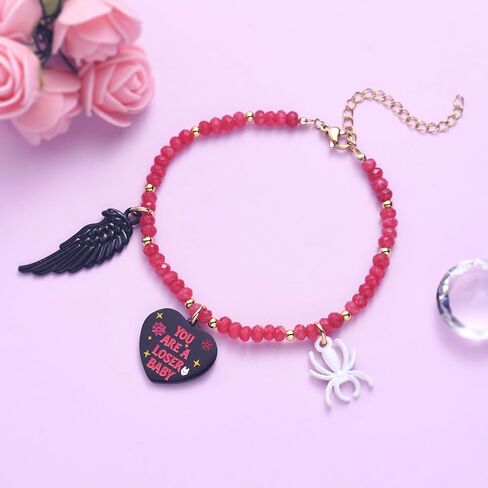 Melix Home Hazbin Merch Angel سوار الصداقة الهدايا أنيمي تأثيري الحجر أساور للنساء الرجال المشجعين هدية عيد ميلاد in Saudi Arabia