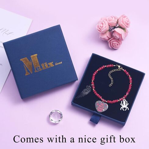 Melix Home Hazbin Merch Angel سوار الصداقة الهدايا أنيمي تأثيري الحجر أساور للنساء الرجال المشجعين هدية عيد ميلاد in Saudi Arabia