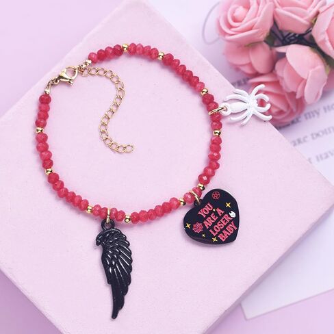 Melix Home Hazbin Merch Angel سوار الصداقة الهدايا أنيمي تأثيري الحجر أساور للنساء الرجال المشجعين هدية عيد ميلاد in Saudi Arabia