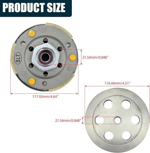 Rear Clutch Driven Pulley Assy with Clutch Bell Compatible with GY6 49cc 50cc 139QMB 139QMA Scooter Moped ATV Go-Kart 4-stroke Engines in Saudi Arabia