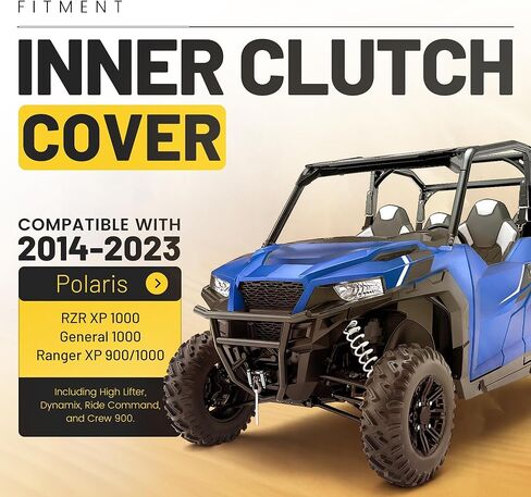غطاء القابض الداخلي الأسود متوافق مع 2014-2023 Polaris General 1000 / RZR XP 1000 / Ranger XP 900/1000، بما في ذلك Crew 900، High Lifter، Ride Command، نماذج Dynamix استبدال لـ 2635158 in Saudi Arabia