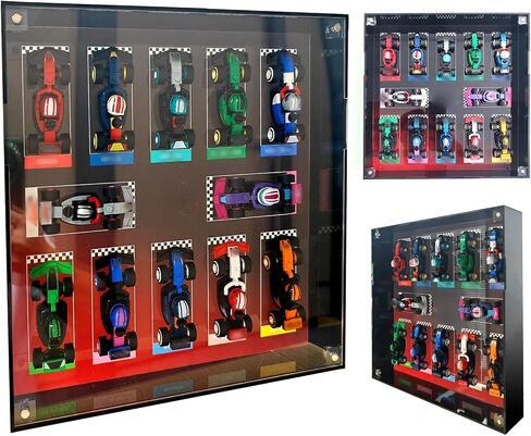 WETCEAOM Display Wallboard® for Lego 71049 - سيارات السباق F1، إطار لمحبي العرض على الحائط لسيارة Lego، النماذج غير متضمنة، الحجم: 10.63 × 10.63 × 1.97 بوصة (أسود) in Kuwait