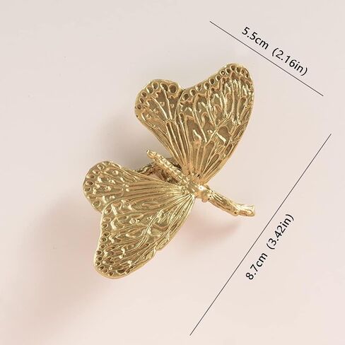 Decorative Package for Windows Home Decoration - Butterfly-Shaped Curtain Hanger Set (2 Pieces) Curtain Ties Wall Hooks Tie (Color: Gold, Size: 13.8 * 5 cm) in Saudi Arabia