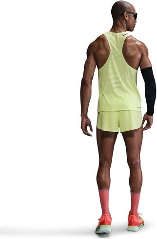 Nike AeroSwift Men's Dri-FIT ADV Running Singlet (FN4231-736, Light Lemon Twist/Black) Size Medium in Saudi Arabia