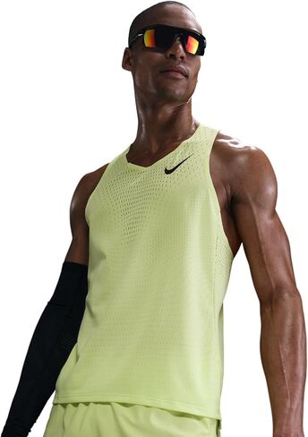 Nike AeroSwift Men's Dri-FIT ADV Running Singlet (FN4231-736, Light Lemon Twist/Black) Size Medium in Saudi Arabia