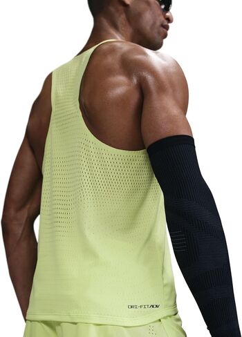 Nike AeroSwift Men's Dri-FIT ADV Running Singlet (FN4231-736, Light Lemon Twist/Black) Size Medium in Saudi Arabia