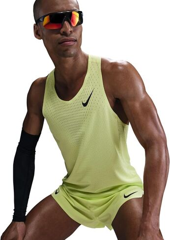 Nike AeroSwift Men's Dri-FIT ADV Running Singlet (FN4231-736, Light Lemon Twist/Black) Size Medium in Saudi Arabia