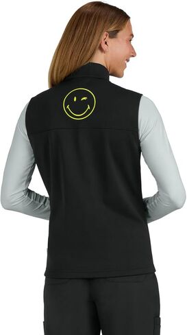 KOI Smiley World x Amused Women's 2-Pocket Fleece Vest in Saudi Arabia