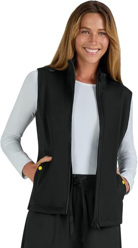 KOI Smiley World x Amused Women's 2-Pocket Fleece Vest in Saudi Arabia
