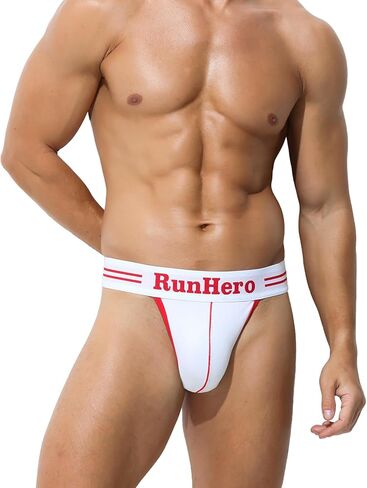 Cotton Mens Sexy Thong, Athletic Supporter Wide Band Breathable G-String Briefs Underwear for Sports or Bikini in Saudi Arabia