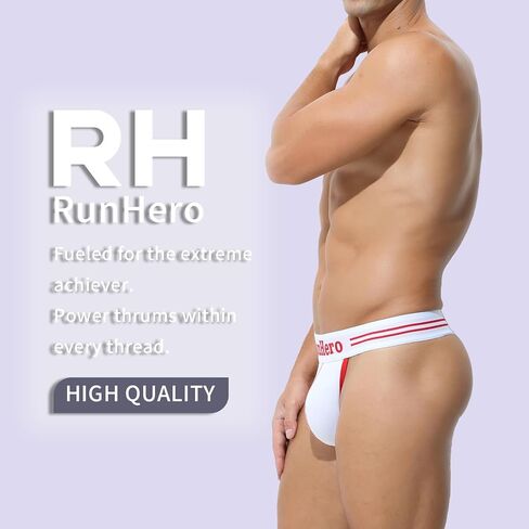 Cotton Mens Sexy Thong, Athletic Supporter Wide Band Breathable G-String Briefs Underwear for Sports or Bikini in Saudi Arabia