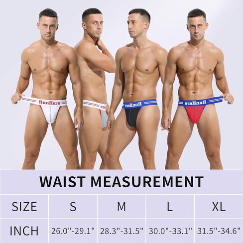 Cotton Mens Sexy Thong, Athletic Supporter Wide Band Breathable G-String Briefs Underwear for Sports or Bikini in Saudi Arabia