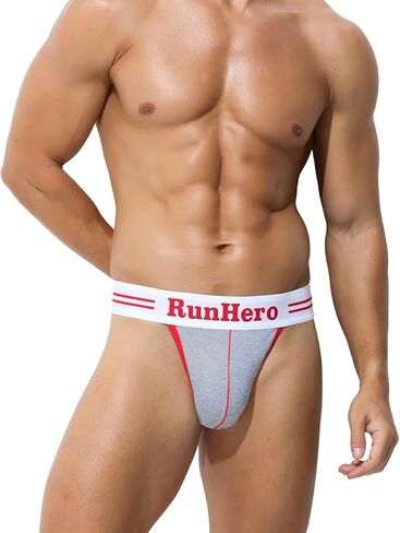 Cotton Mens Sexy Thong, Athletic Supporter Wide Band Breathable G-String Briefs Underwear for Sports or Bikini in Saudi Arabia