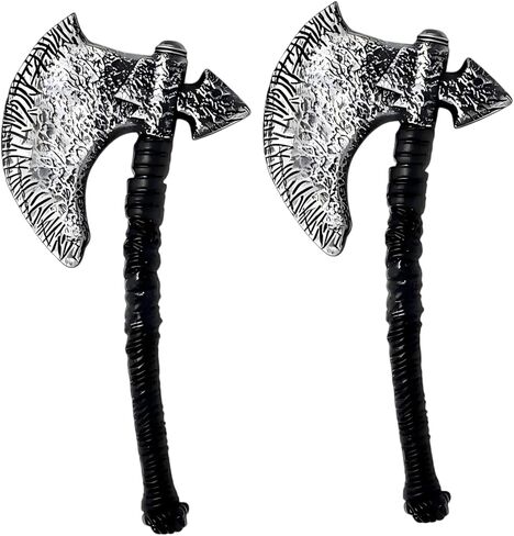 2 PCS Medieval Viking Battle Axe Prop,Plastic Axe Weapons for Halloween Costume Cosplay Gift in Saudi Arabia