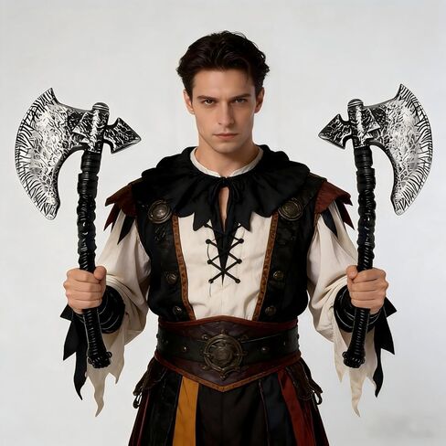 2 PCS Medieval Viking Battle Axe Prop,Plastic Axe Weapons for Halloween Costume Cosplay Gift in Saudi Arabia