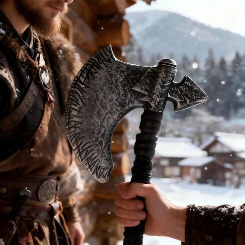 2 PCS Medieval Viking Battle Axe Prop,Plastic Axe Weapons for Halloween Costume Cosplay Gift in Saudi Arabia
