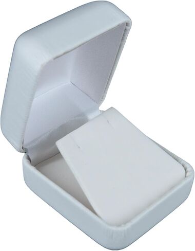 SSWBasics White Faux Leather Earring Box - Pack of 50 in Saudi Arabia