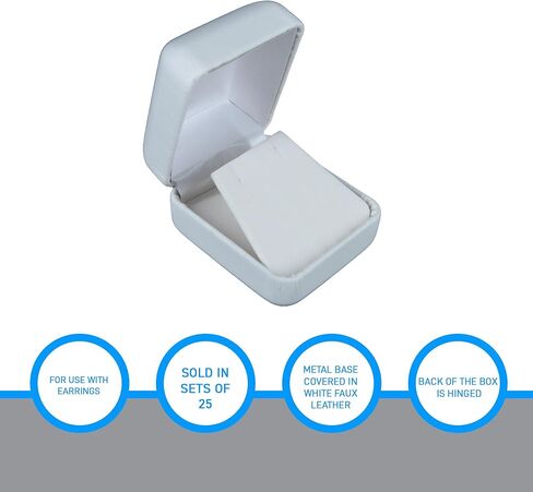 SSWBasics White Faux Leather Earring Box - Pack of 50 in Saudi Arabia