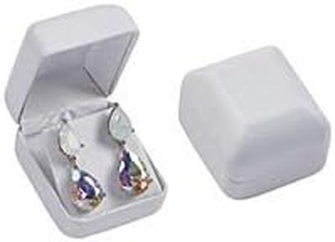 SSWBasics White Faux Leather Earring Box - Pack of 50 in Saudi Arabia