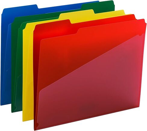 Smead Poly File Folder with Pockets, Folders for Documents, 1/3-Cut Tabs, File Folders Letter Size, Office Supplies, School Supplies, 48 Count, 10541 in Saudi Arabia